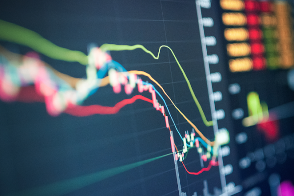 Grafik batang di layar