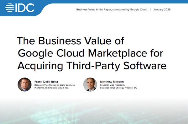 IDC 연구: 서드 파티 소프트웨어 획득을 위한 Google Cloud Marketplace의 비즈니스 가치