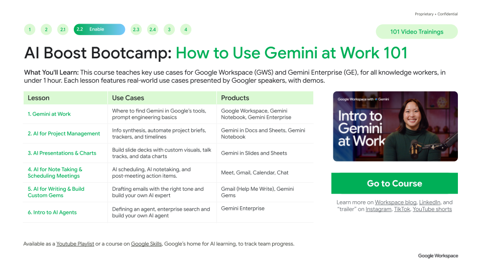 AI Boost Bootcamp: How to use Gemini at Work 101
