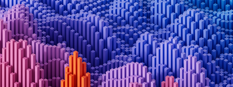 purple isometric data charts pattern