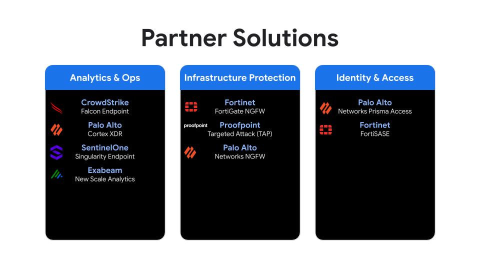 Google Unified Security Recommended Partner Solutions