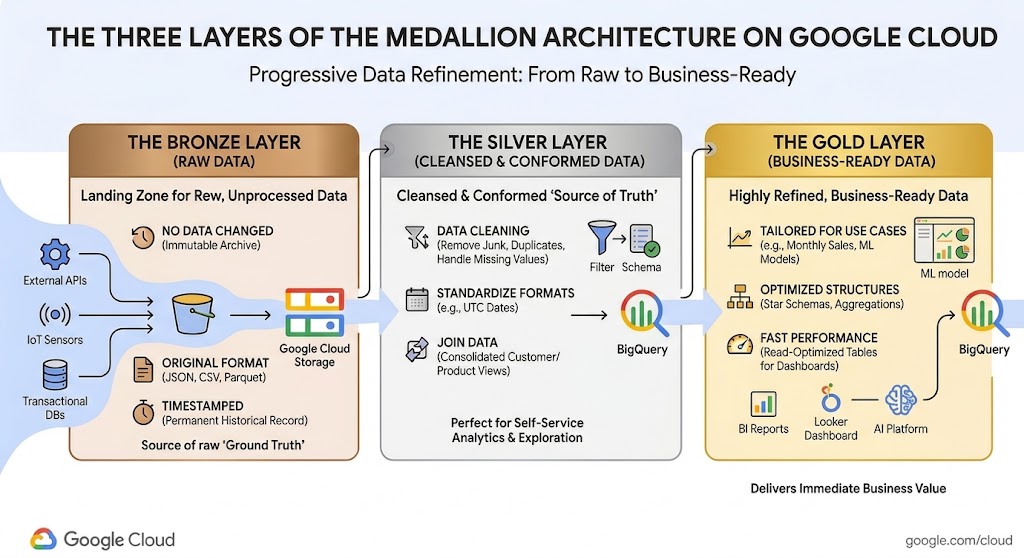 three layers of the medallion architecture 
