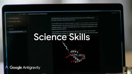 laptop screen showing Gemini for Science with discovery