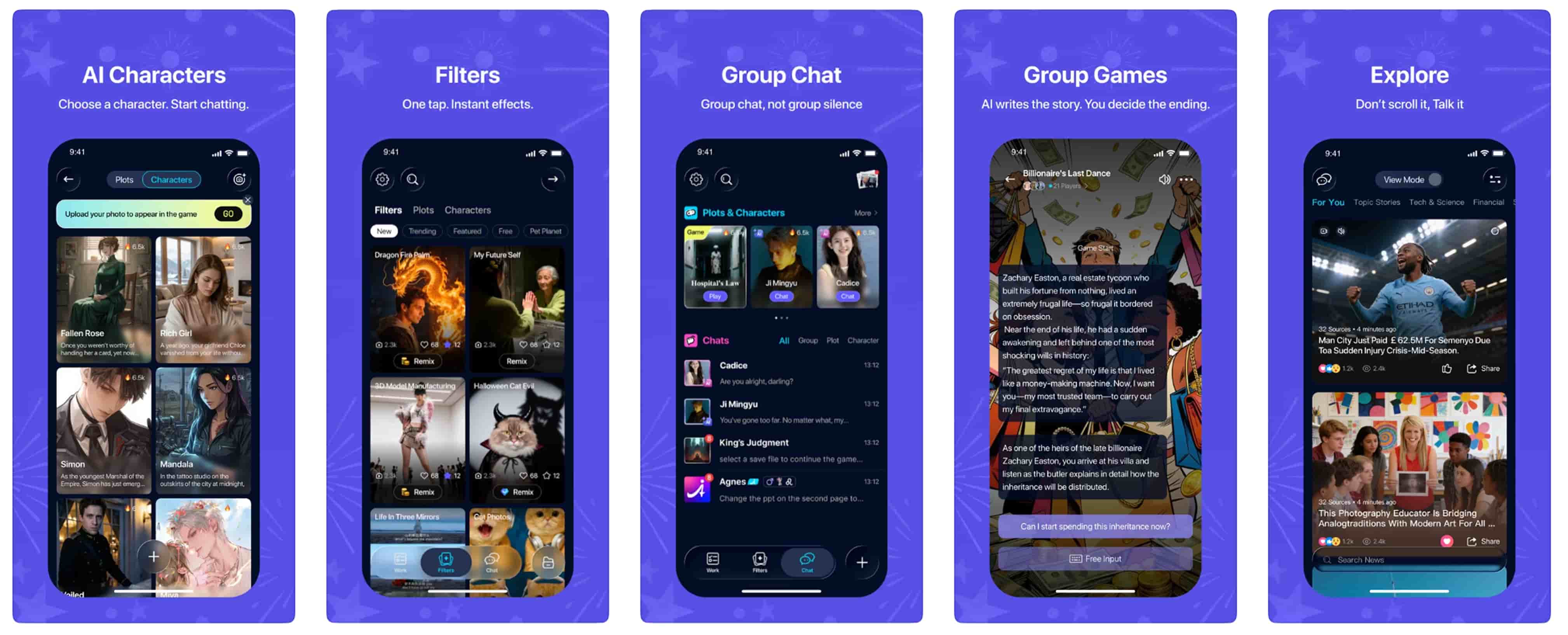 AI formats such as chat, communities, and news