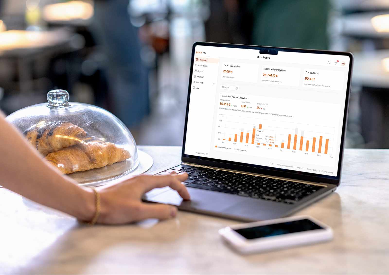 DISH dashboard UX on laptop