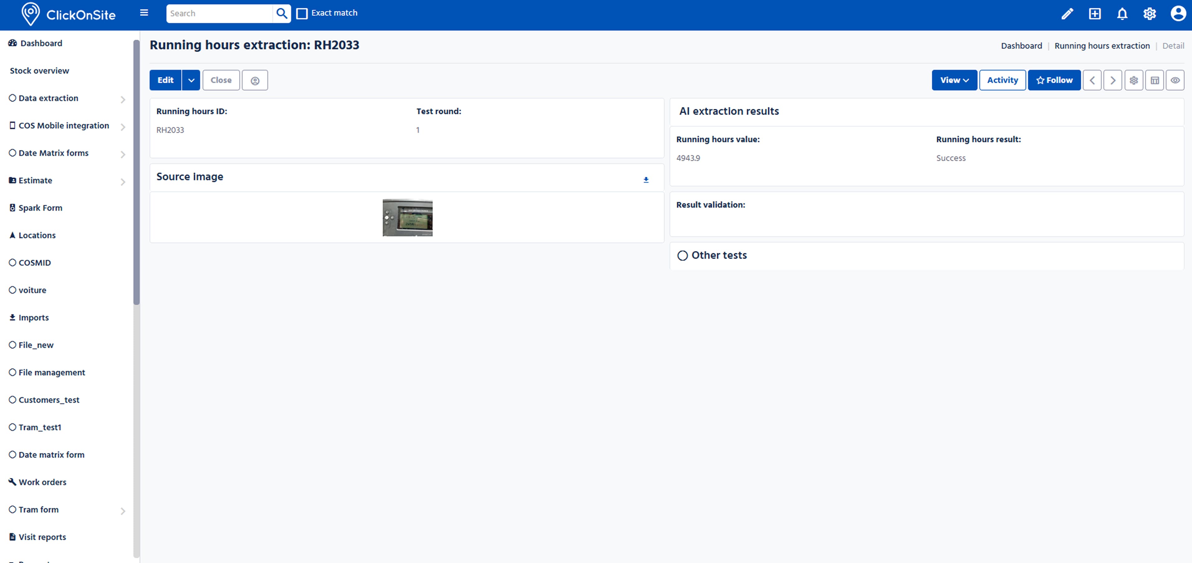 ClickOnSite dashboard
