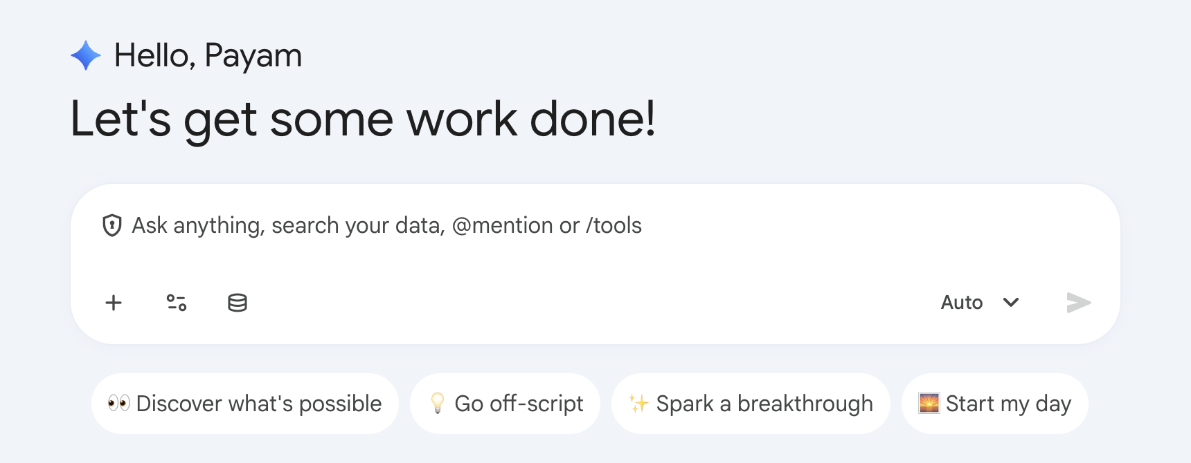 Box with suggestions below it