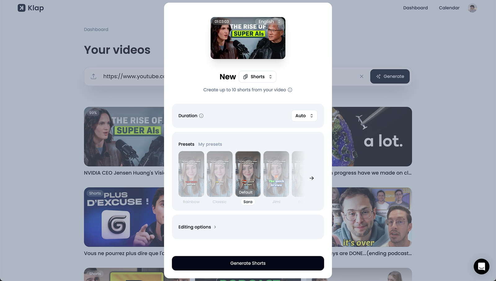 Klap app video input