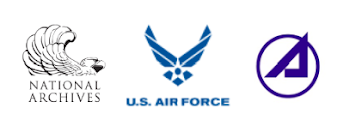 米国国立公文書記録管理局、米空軍、Aerospace Corporation のロゴ