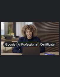 presenter speaking about Google AI Professional Certificate