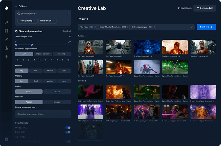 Creative Lab dashboard