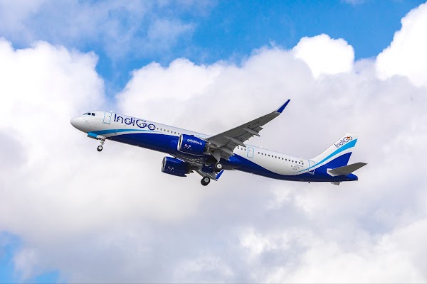 Indigo flight taking off