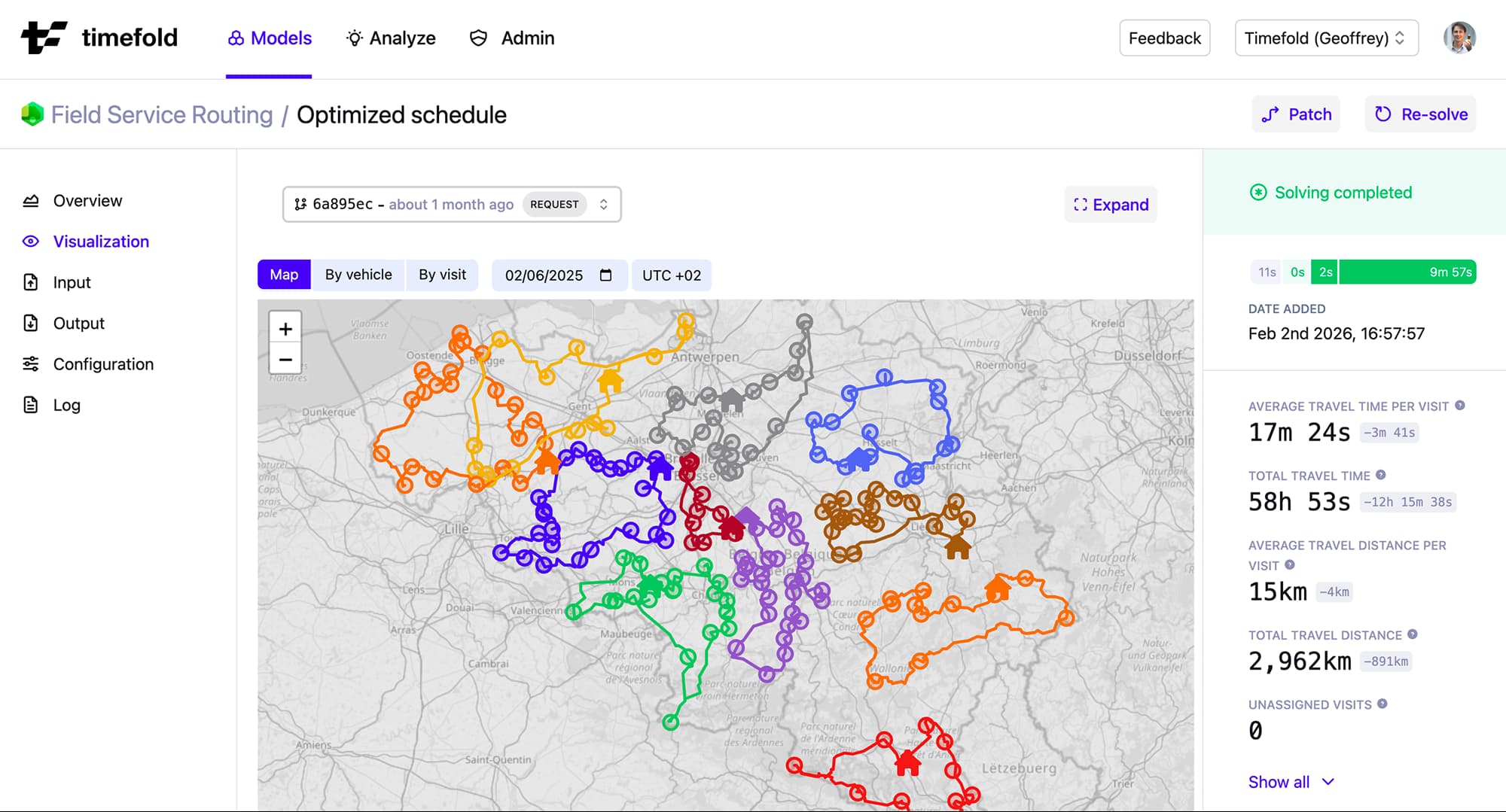 Timefold optimized routing