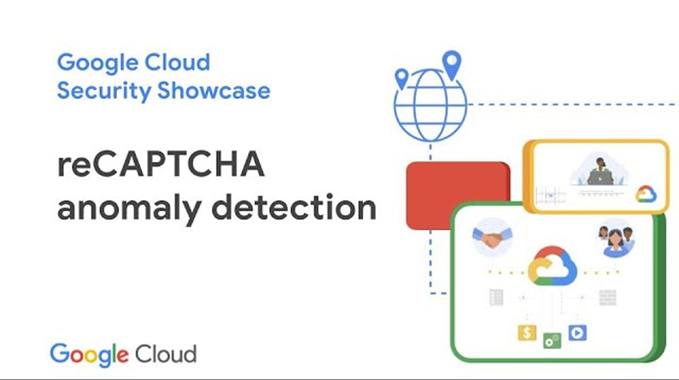 Slide from a "Google Cloud Security Showcase" presentation for "reCAPTCHA anomaly detection"