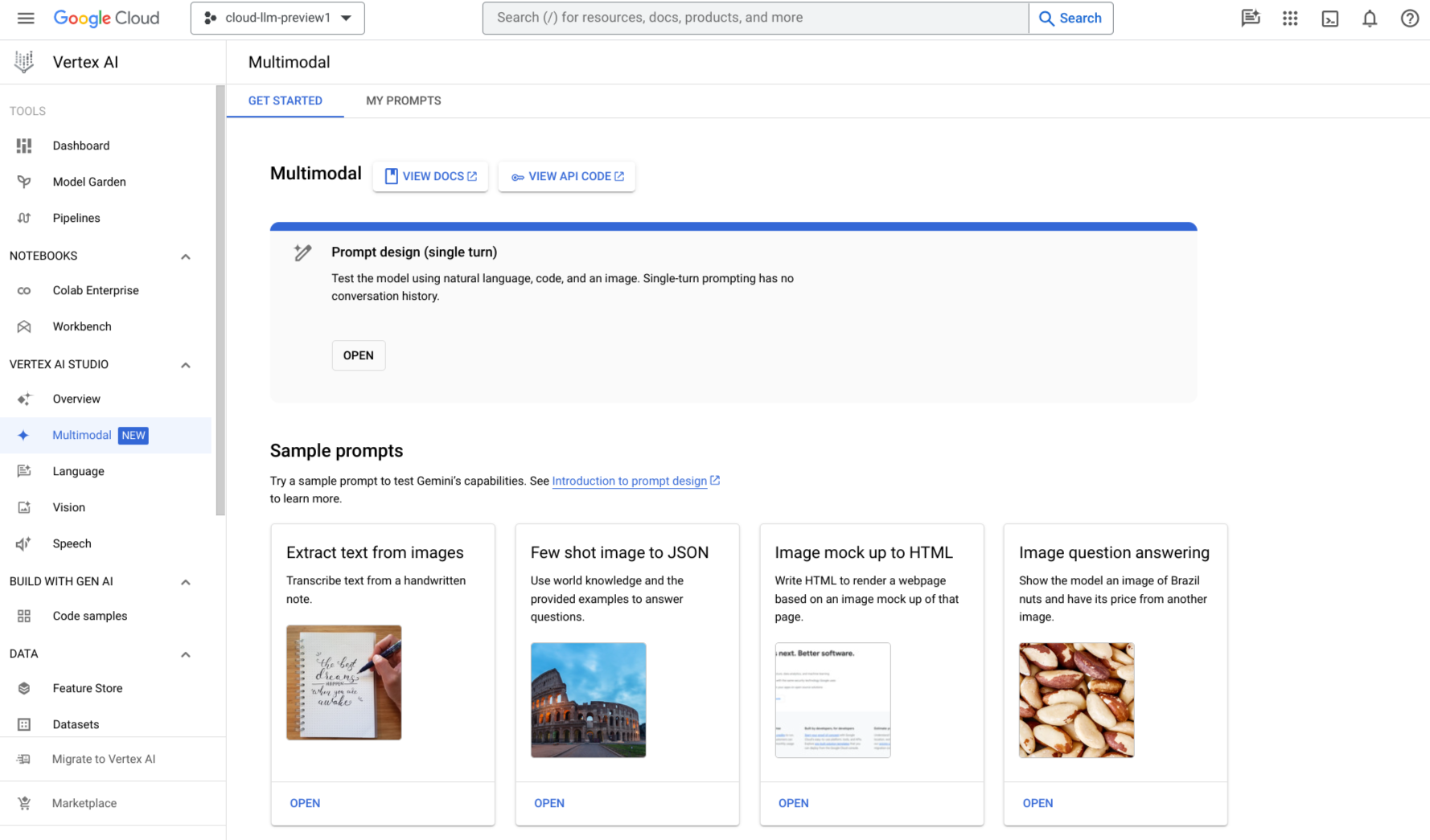 Vertex AI and Gemini UI