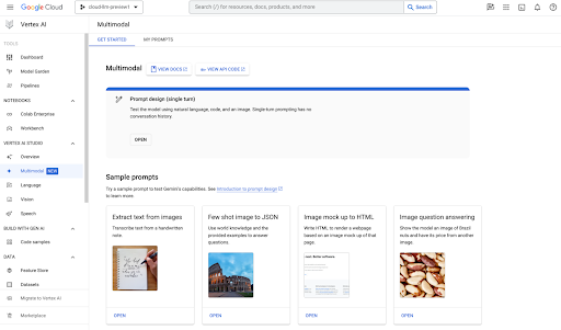 Vertex AI and Gemini UI