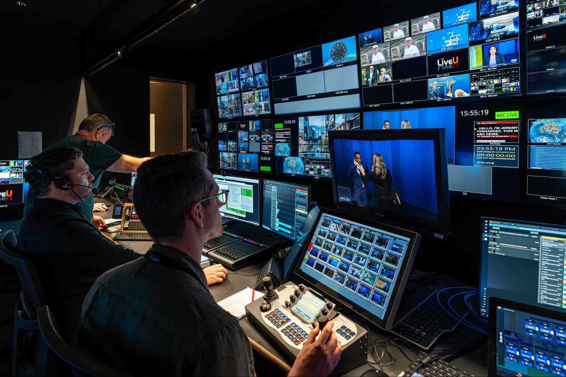 Scene at the audio-video studio