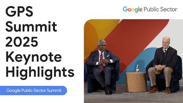 Google Public Sector Summit 2025에서 발표하는 두 명의 리더