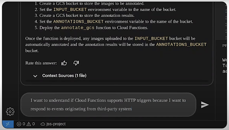 Screen showing prompt in Gemini Code Assist 