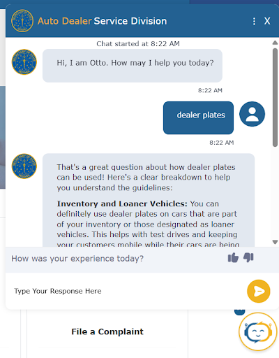 INBiz Auto Dealer service division chat