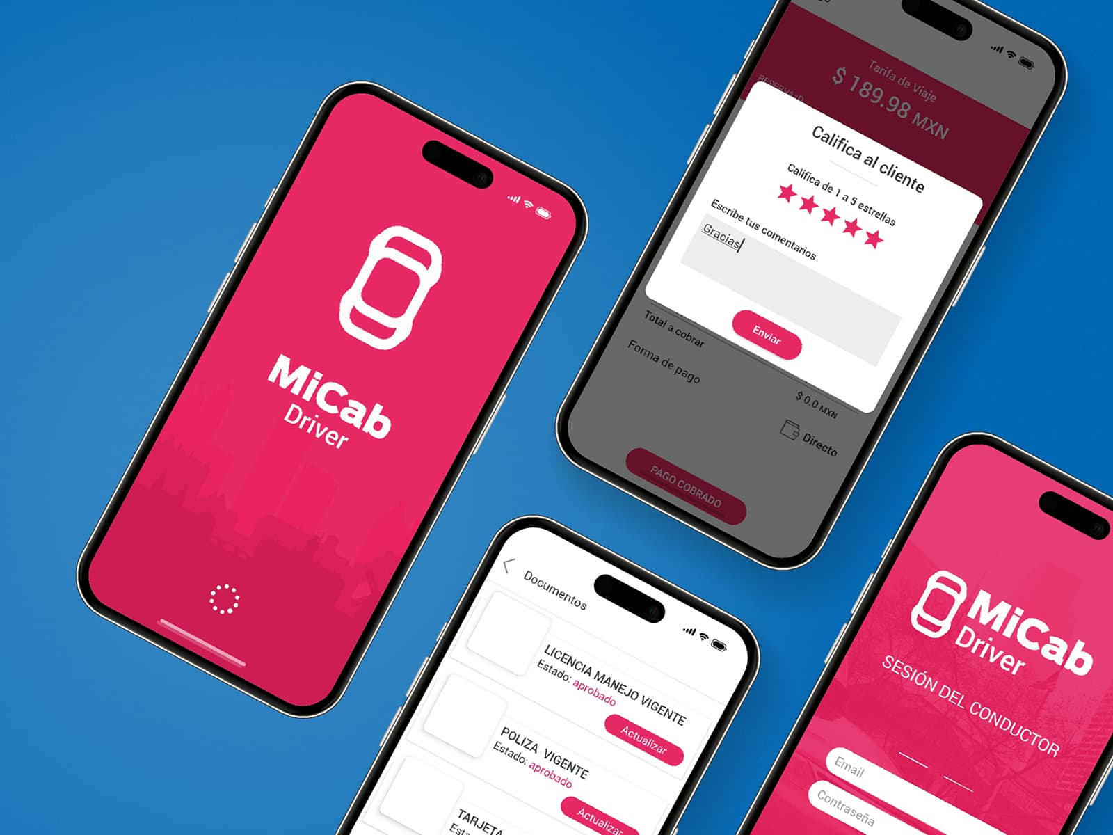 MiCab Driver app mobile interface