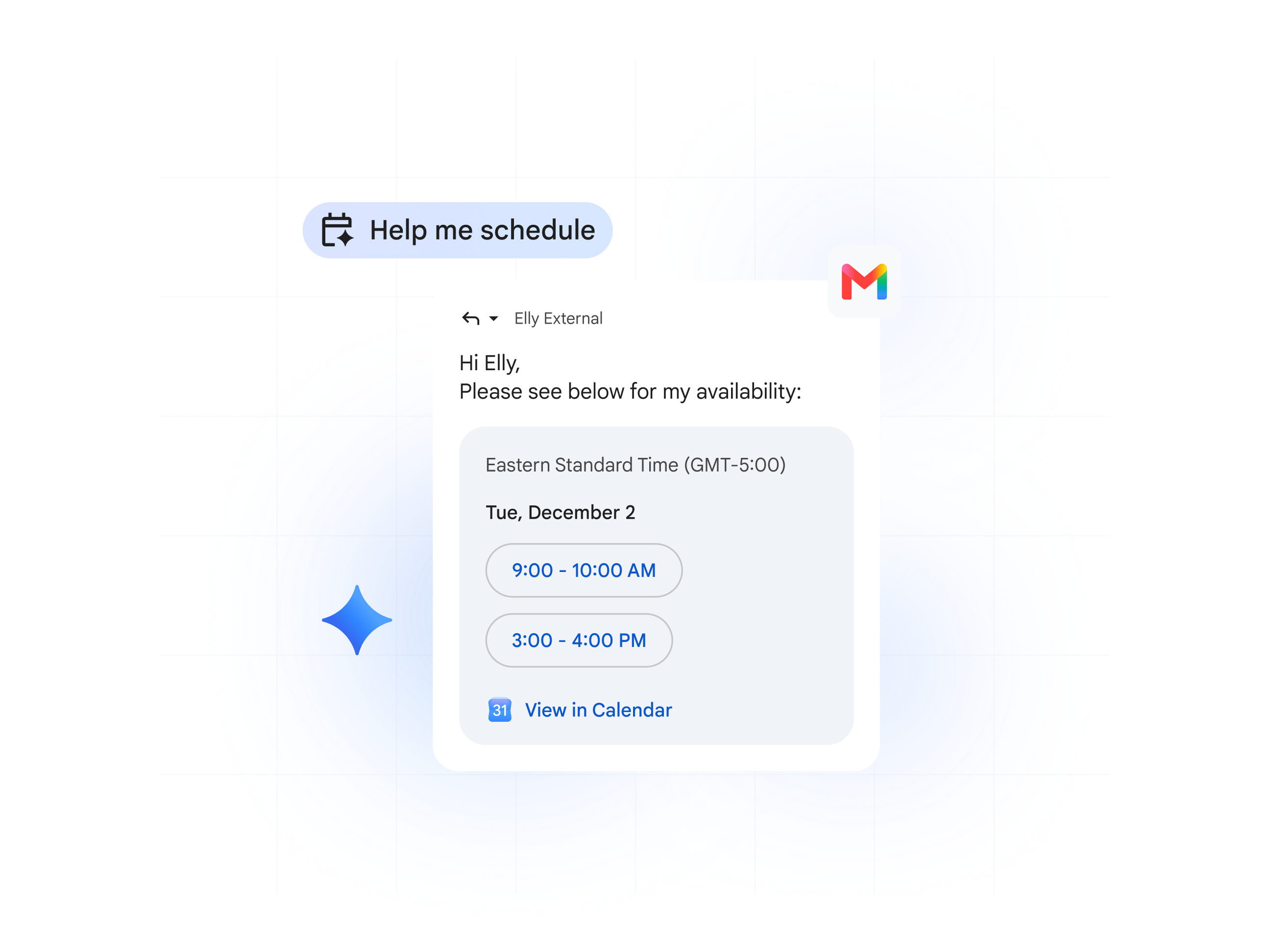 Gmail 內建 Gemini 根據電子郵件草稿幫我安排會議