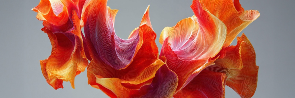 Orange pedals on gray background