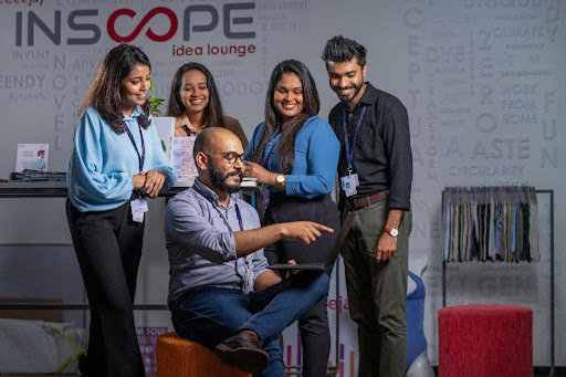 A group of people chatting