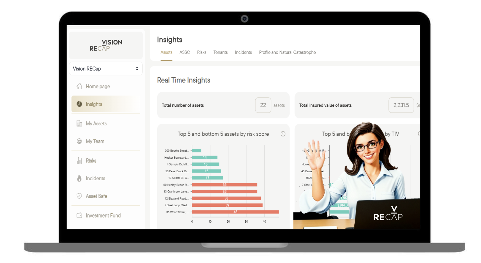 Dashboard UI design featuring ‘Real Time Insights’