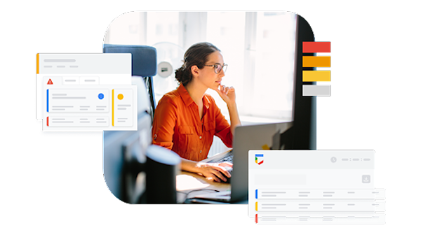 대시보드를 보고 있는 여성