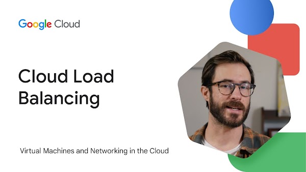 Cloud Load balancing title slide with a man's face