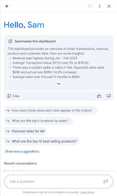Conversational Analytics dialog box
