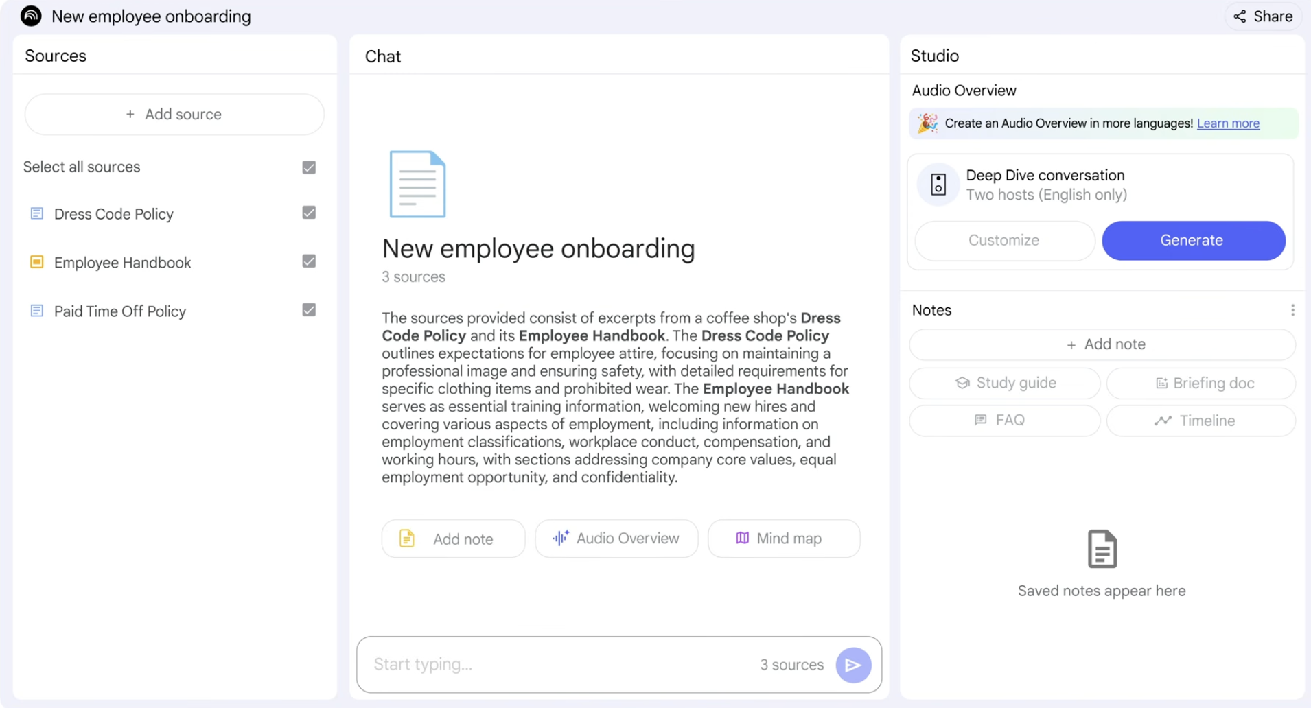 Image of Gemini Notebook UI