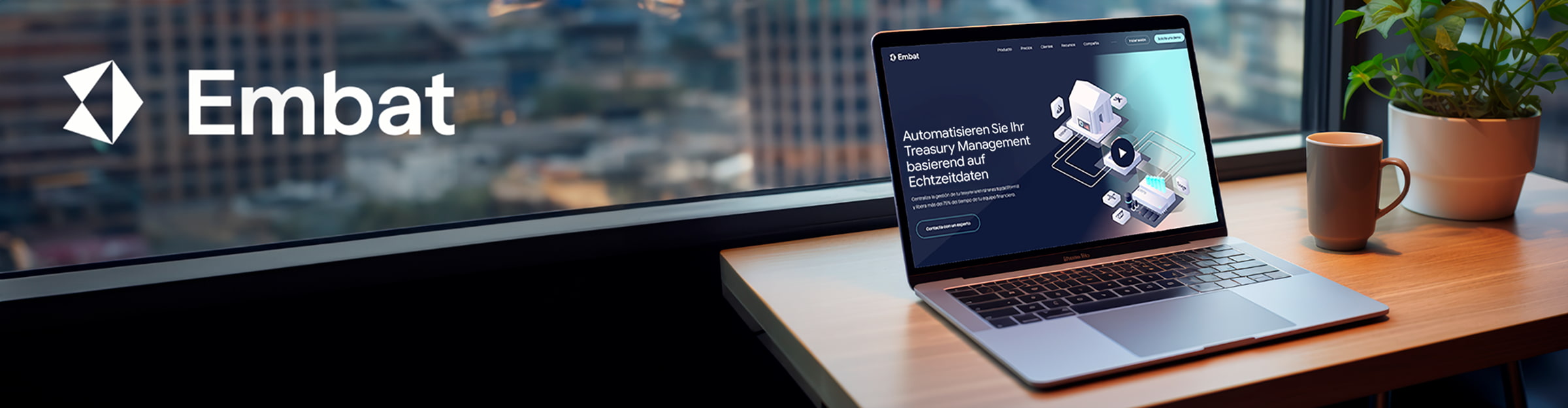 Embat Treasury Management Software auf einem Laptop-Bildschirm