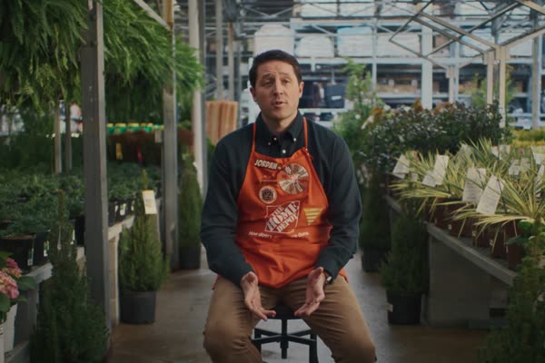 The Home Depot associate in greenhouse