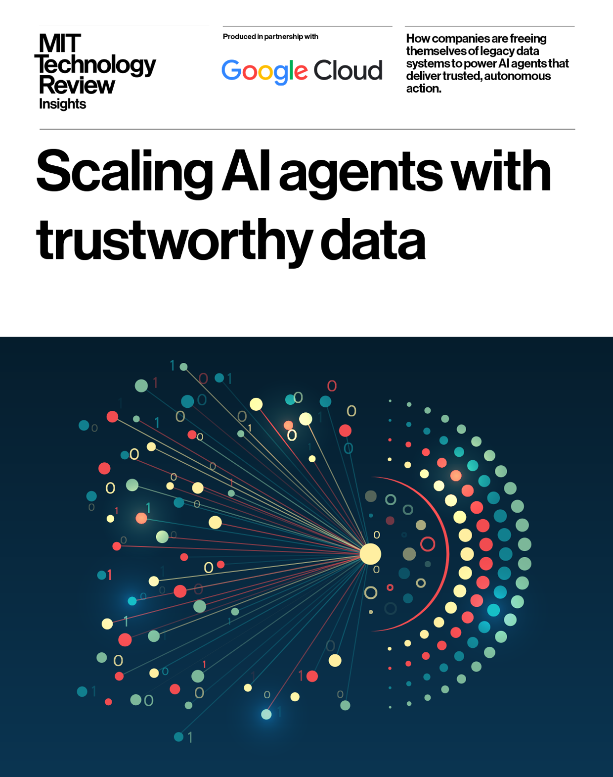 Report cover of 'Scaling AI agents with trustworthy data'