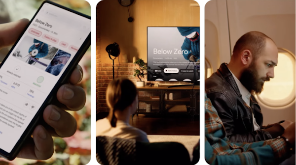 3 imagens - iPhone, TV, pessoa em um avião