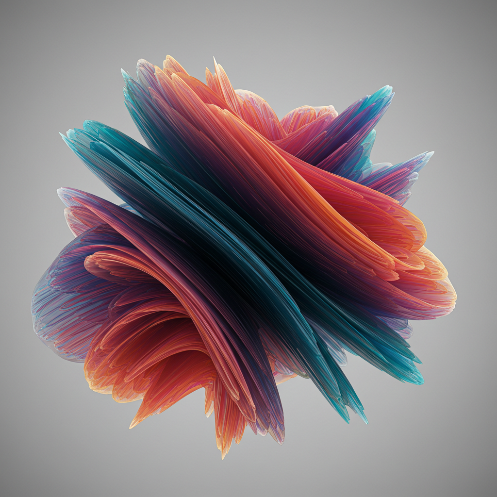 Image concept in red and light blue that slightly resembles Sydney Opera House.