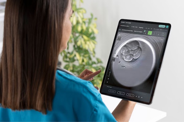 AI-powered IVF solution CHLOE™ on a tablet screen