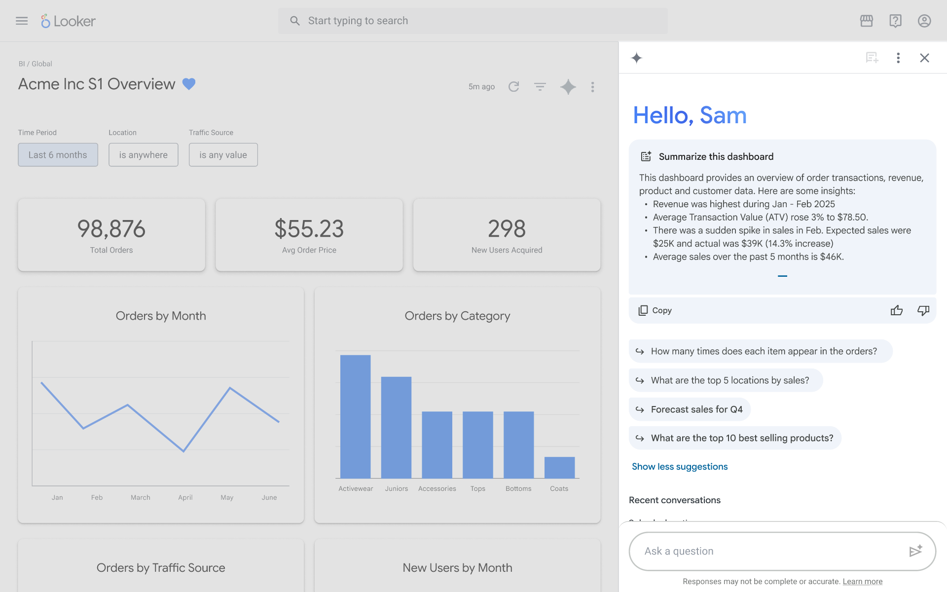Looker Conversational Analytics UI