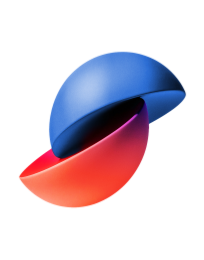 blue and red half spheres