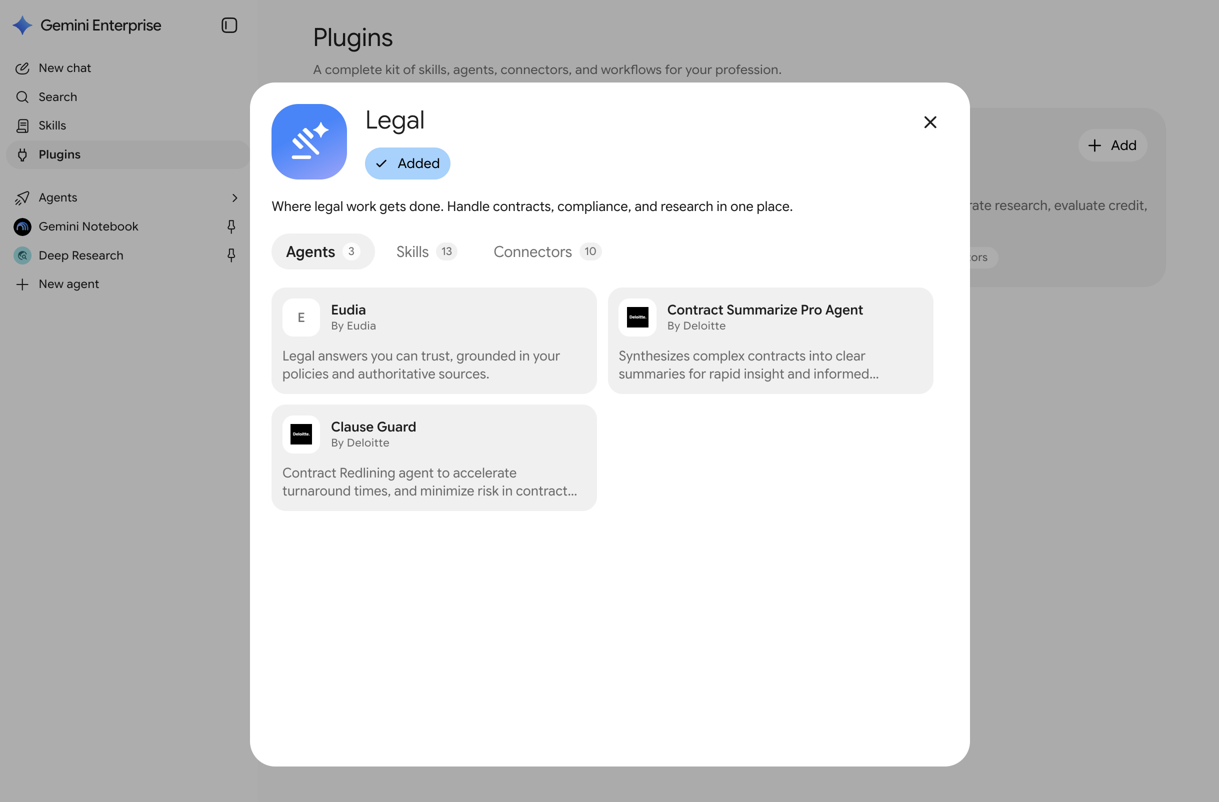 Legal agents UI