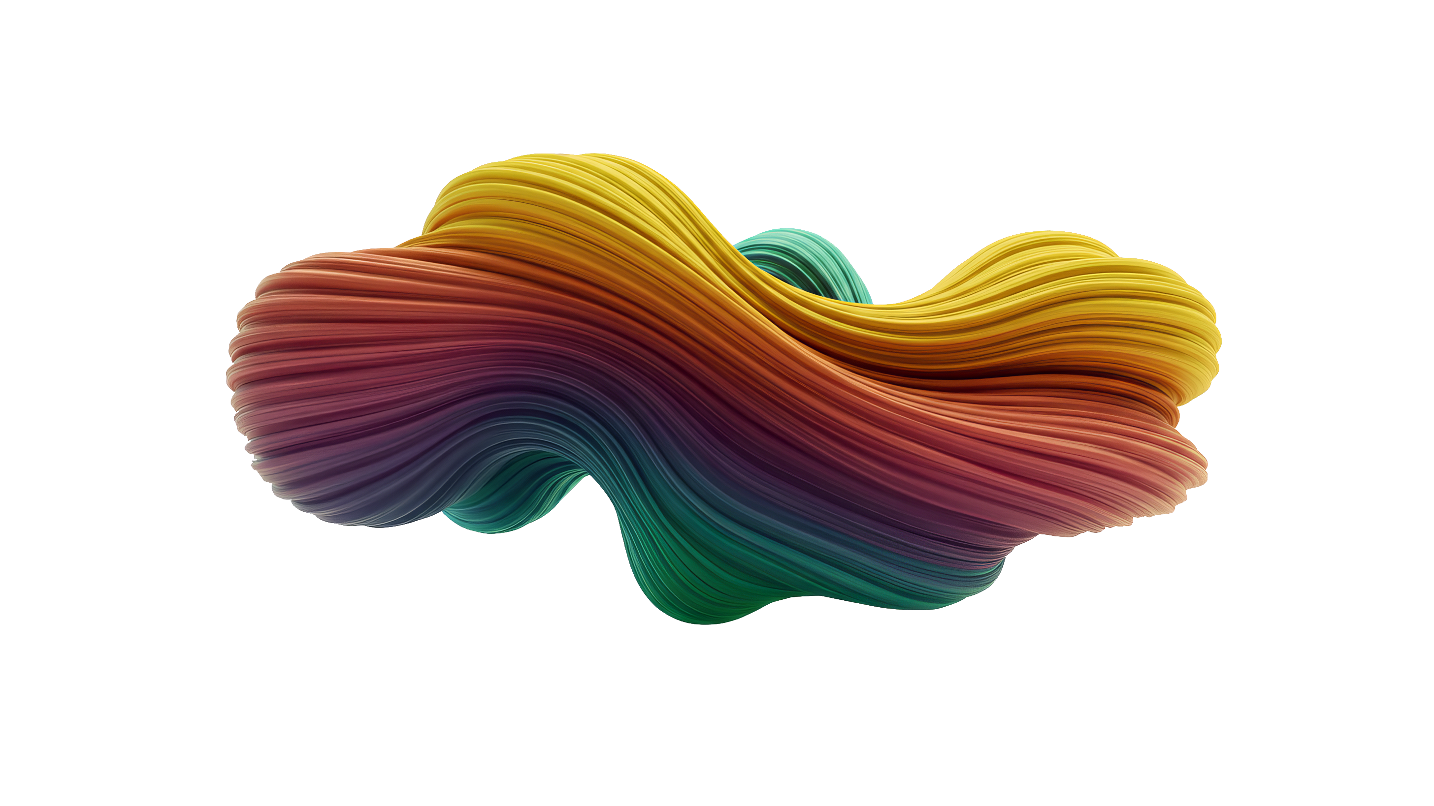 AI-generated image of a wavy, rainbow-hued shape with folds