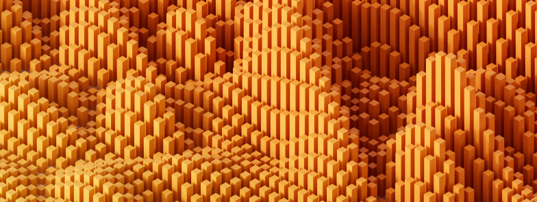 orange isometric data charts pattern