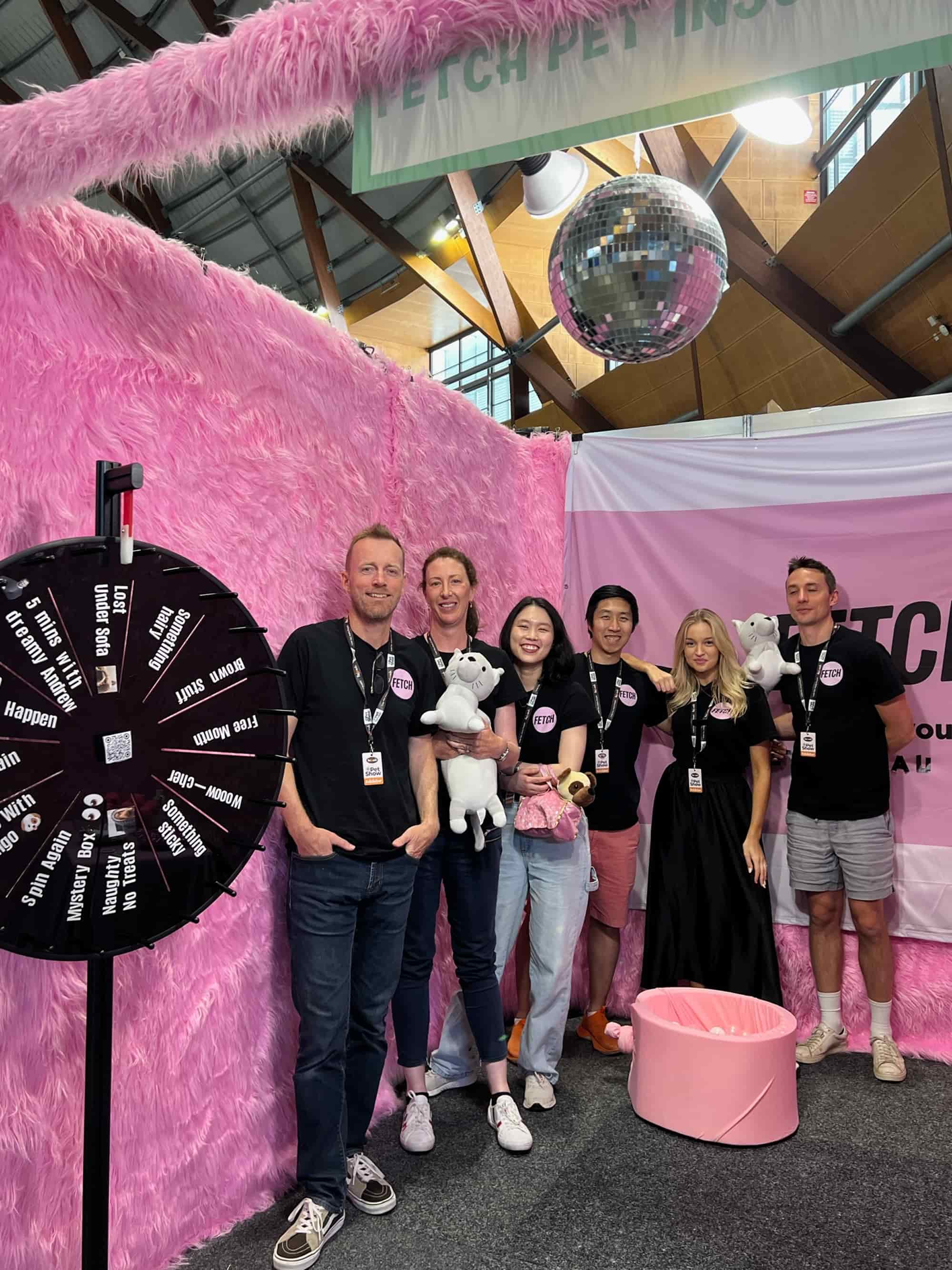 Few team members at Fetch stall at expo