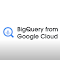 Icône d'une loupe avec les mots "BigQuery de Google Cloud"