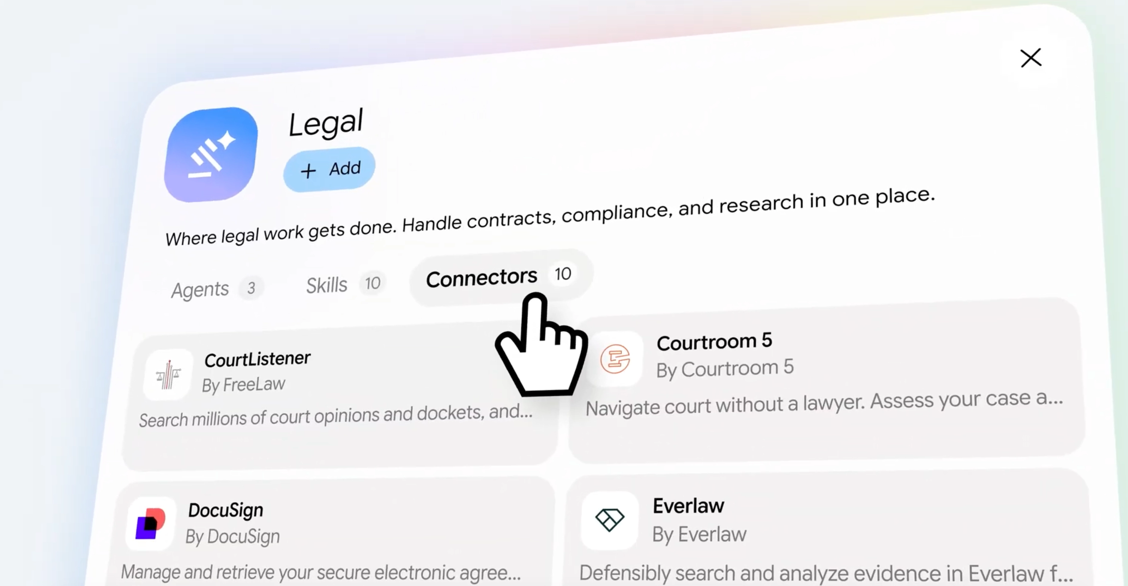 Gemini Enterprise for Legal UI