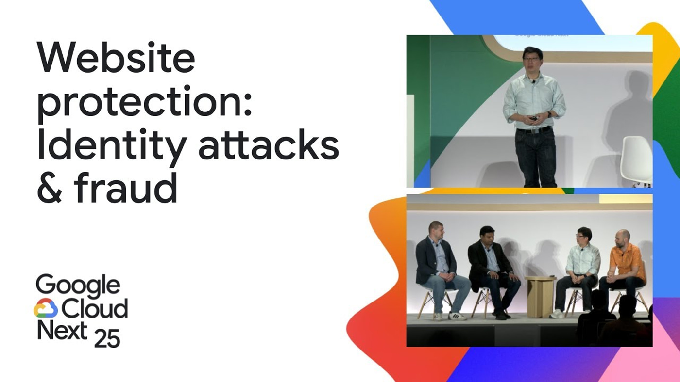 Title slide for presentation on website protection from Google Cloud Next ‘25