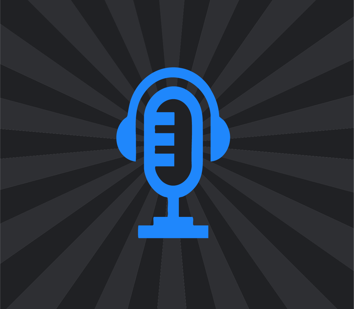 Blue color Mike and earphone illustration