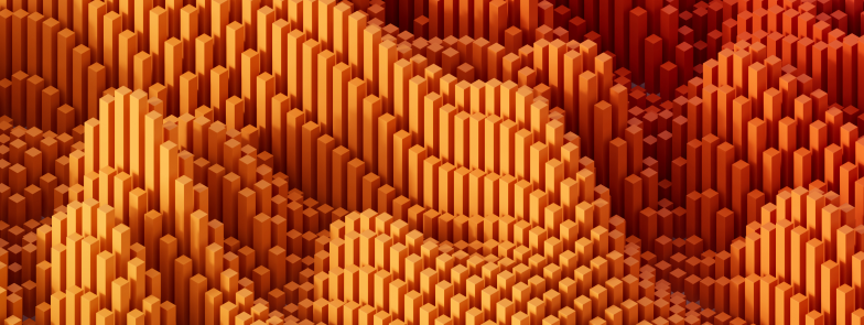 dark orange isometric data charts pattern